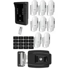 KIT PORTEIRO COLETIVO AGL S500 8 PONTOS BLUETOOTH+ 8 MONOFONES + 16 TAG + FECHADURA + BOTOEIRA INOX