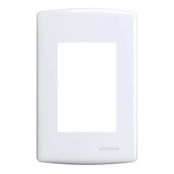 PLACA ESPELHO 4X2 P/ 2 MÓDULOS  BRANCO C/ SUPORTE SIENA - ALUMBRA