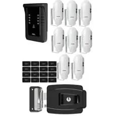 KIT PORTEIRO COLETIVO AGL S500 8 PONTOS BLUETOOTH+ 8 MONOFONES + 16 TAG + FECHADURA -(KIT INTERFONE)