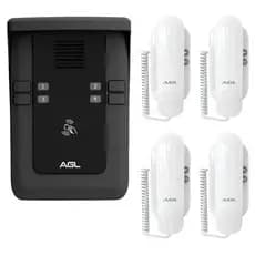 KIT PORTEIRO COLETIVO AGL S500 4 PONTOS BLUETOOTH + 4 MONOFONES (KIT INTERFONE)