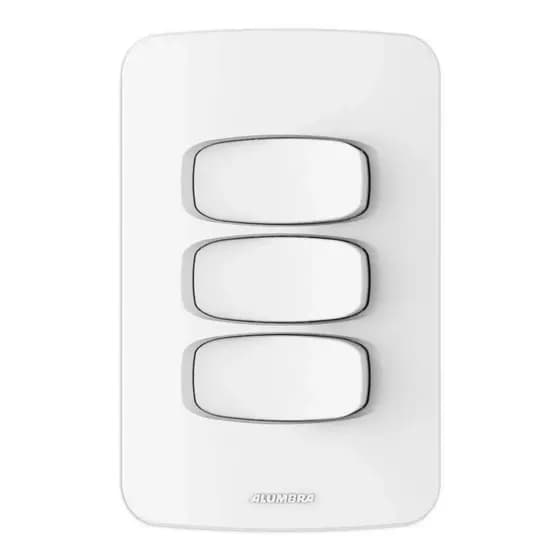 Conjunto Interruptor Triplo 3 Teclas Simples Alumbra Gracia