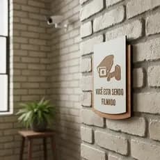 Placa Decorativa Mdf Victare Petit 15x13cm | Câmera de Segurança