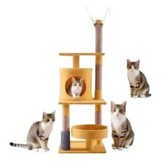 Arranhador Para Gatos Com Casinha E Cama