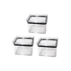 Kit 3 Potes Hermeticos Quadrado de 480 ML Porta Condimentos Alimentos Material Em Acrilíco