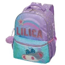Mochila Infantil Escolar Menina Feminino Lilica Ripilica Costas Alças Reforçada Cor Lilás Resistente