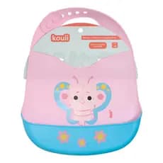 Babador De Silicone Kouii Borboleta Pipa Animais Rosa