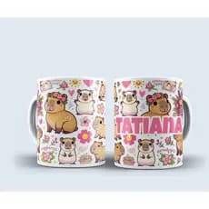Caneca de capivara personalizada com nome material ceramica 325ml  lindo presente
