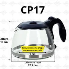 Jarra para Cafeteira CP17 Mondial Pratic 17 e Arno Petite