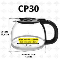 Jarra CP30 De Vidro Resistente Para Cafeteiras DE 30 Xícaras/Cafés