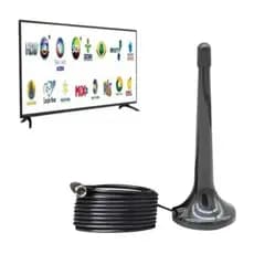 Antena Interna Tv Digital Uhf Hdtv 4k Com Cabo De 3 metros Antena Interna Tv Digital  Cor Preto