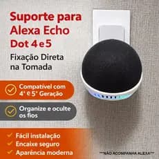 Suporte para Alexa de tomada Compatível Echo Dot 4ª e 5ª Geração