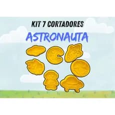 Kit com 7 Cortadores de Astronauta – Biscoito e Pasta Americana