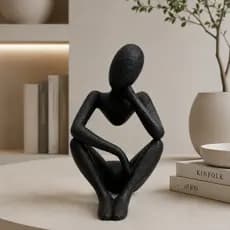 Estátua Decorativa - Escultura Celestial Decorativa Moderna – Peça Minimalista de Luxo - Ressonância Celestial
