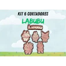 Cortador Labubu Kit com 6 peças – Biscoito e Pasta Americana