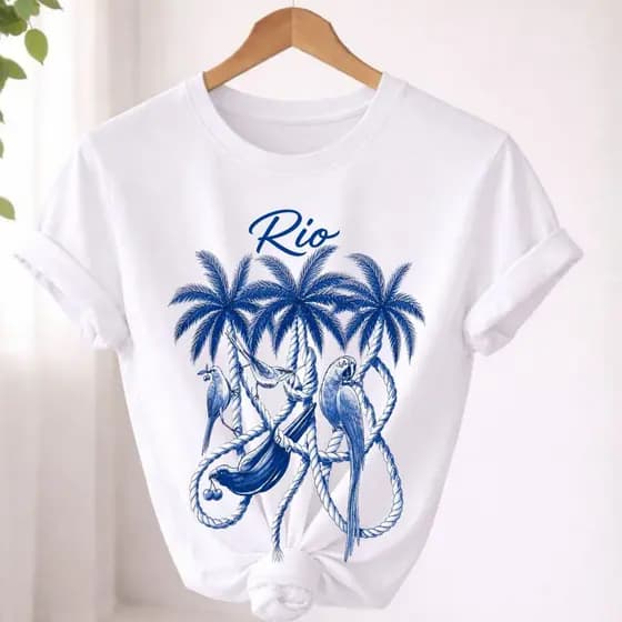 Camiseta Blusa Feminina Oversized com Modelagem Confortável Tropical Estampada