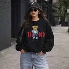 Moletom Gola Careca Estampado Streetwear Unissex Moda Urbana Quente
