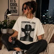 Camiseta Estampada Country Unissex Moda Casual Confortável Estilo Urbano Rodeo 2026