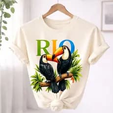 Camiseta Estilo Urbano Estampada Algodão Feminina e Masculina