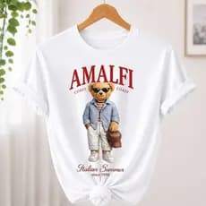 Camiseta Feminina Básica Estampada  Urso Ted Amalfi Confortável