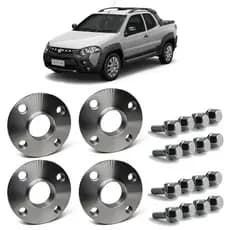4 Espaçador Alargador De Rodas 15mm Fiat Strada Até 2020