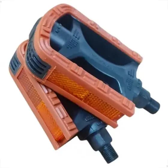 Par Pedal De Bicicleta Retrô Rosca 9/16 Grossa Nylon Marrom