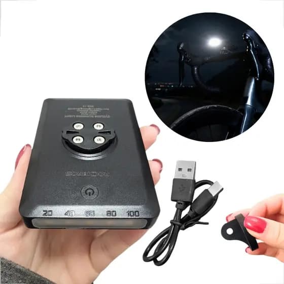 Farol Dianteiro Bike Rockbros Com Suporte GPS Câmera Ação + Powerbank 5000mAh Recarregável