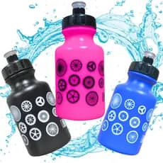 Garrafa Squeeze Infantil Com Suporte Para Bicicleta Cor Rosa Barbie Barbi