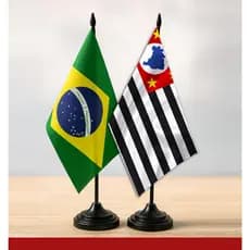 Kit Bandeira de mesa Brasil São Paulo SP - Enfeite de escritorio sala quarto loja time do coração presente personalizado