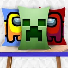 Almofadas Decorativas Minecraft, Among US (naninha, lembrancinha gamers personalizada, infantil)