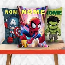 Almofada Personalizada Super Herois quadrinhos - enfeite decoração - batman homem aranha - hulk - capitão america flash