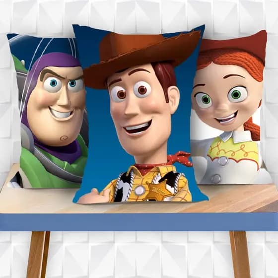Almofada decorativa Toy Story - Xerife Wood - Buzz Lightyear - Sr Cabeça de Batata - Rex - Jessie (presente criativo top