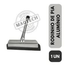 1 Rodinho Pia Alumínio Reforçado Limpeza Multiuso Banheiro Cozinha Vidro Espelho Box Borracha Forte