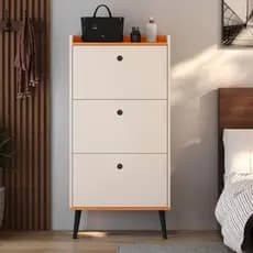 Sapateira Vertical 3 ou 2 Portas Retrô E Pés Palito Para 18 Pares De Calçados Dark Closet Quarto