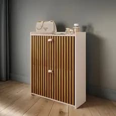 Sapateira Organizadora Vertical Retrô Closet 2 Nichos Puxador Concha