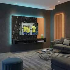 Painel Suspenso Cissa Tv Até 50" Nicho Decorativo Prateleira Inferior Parede Quarto Sala Estar