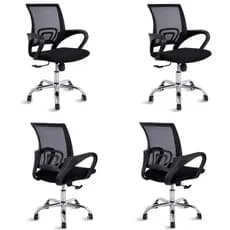 4 Cadeiras de Escritório Mesh Ergonômica com pistão reforçado até 150kg