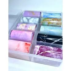 Foil caixa com 10 unid Foil Transfer Para Unhas Adesivo 3d Uv Gel