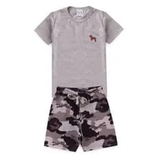 Conjunto bebê infantil Juvenil menino masculino blusa bermuda  e camisa com aplique tamanho 1 ao 16