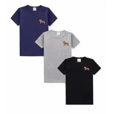 kit 3 camisa escola creche manga curta infantil camiseta básica aplique menino menina verão tamanho 1 2 3 4 6 8