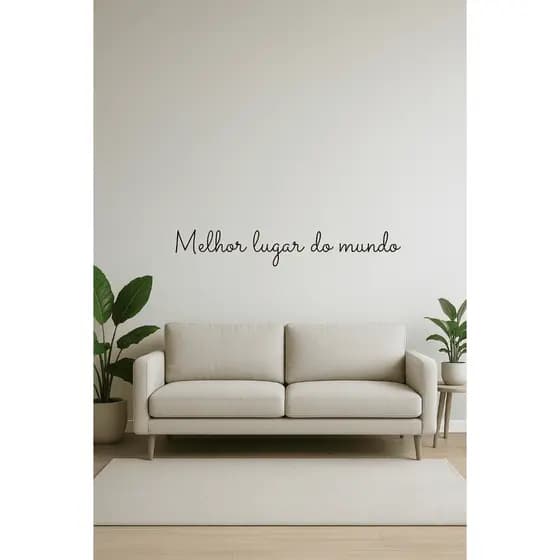 Adesivo de Parede Frase “Melhor Lugar do Mundo” – 1,50m x 28cm | Preto ou Branco