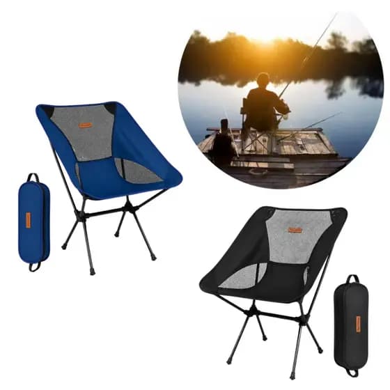 Cadeira Camping Dobrável Portátil 140kg Com Bolsa Transporte Tecido Oxford