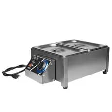 Derretedeira de Chocolate 2 Cubas 5 Kgs 220V Com Tampa Inox Confeitaria, Sorveteria, Festa, Eventos