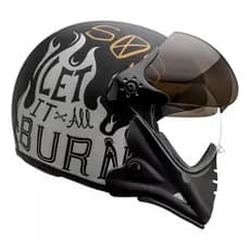 Capacete Peels F21 Burn Preto Fosco Aberto Queixeira Moto