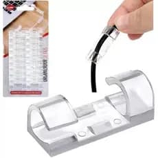Kit 20 Clips Organizador Fixador Adesivo De Cabo Fios Parede