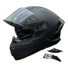 Capacete Fechado Preto Fosco Mormaii S1 Oculos Interno Solar
