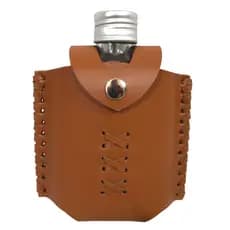 Comjunto Bainha Porta Bebida Cantil De Vidro 200ml Pião Cawboy