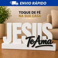 Letreiro Decorativo Jesus Te Ama Presente Religioso Cristão Decoração Quarto Sala  Placa Enfeite