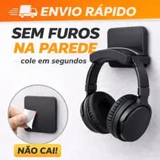 Suporte Fone Headset | Parede | Sem Furar | Fita Adesiva | Porta Fone Gamer