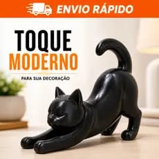 Gato Decorativo Miniatura | Enfeite Elegante para Mesa, Sala, Escritório e Quarto