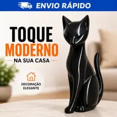 Gato Decorativo Miniatura – Enfeite Elegante para Mesa, Sala, Escritório e Quarto